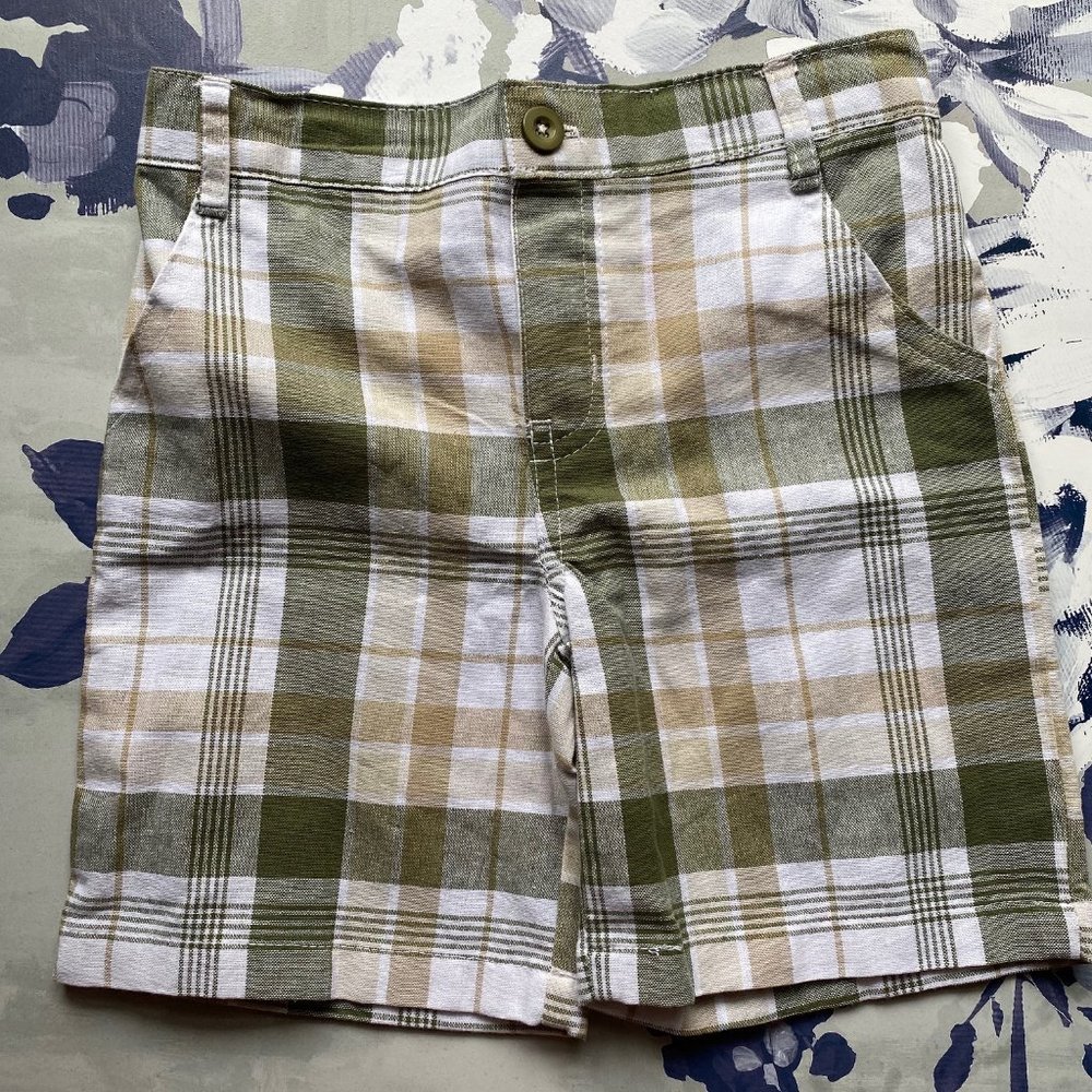 <3/$20> Peanut Buttons Plaid Boys Shorts 3T